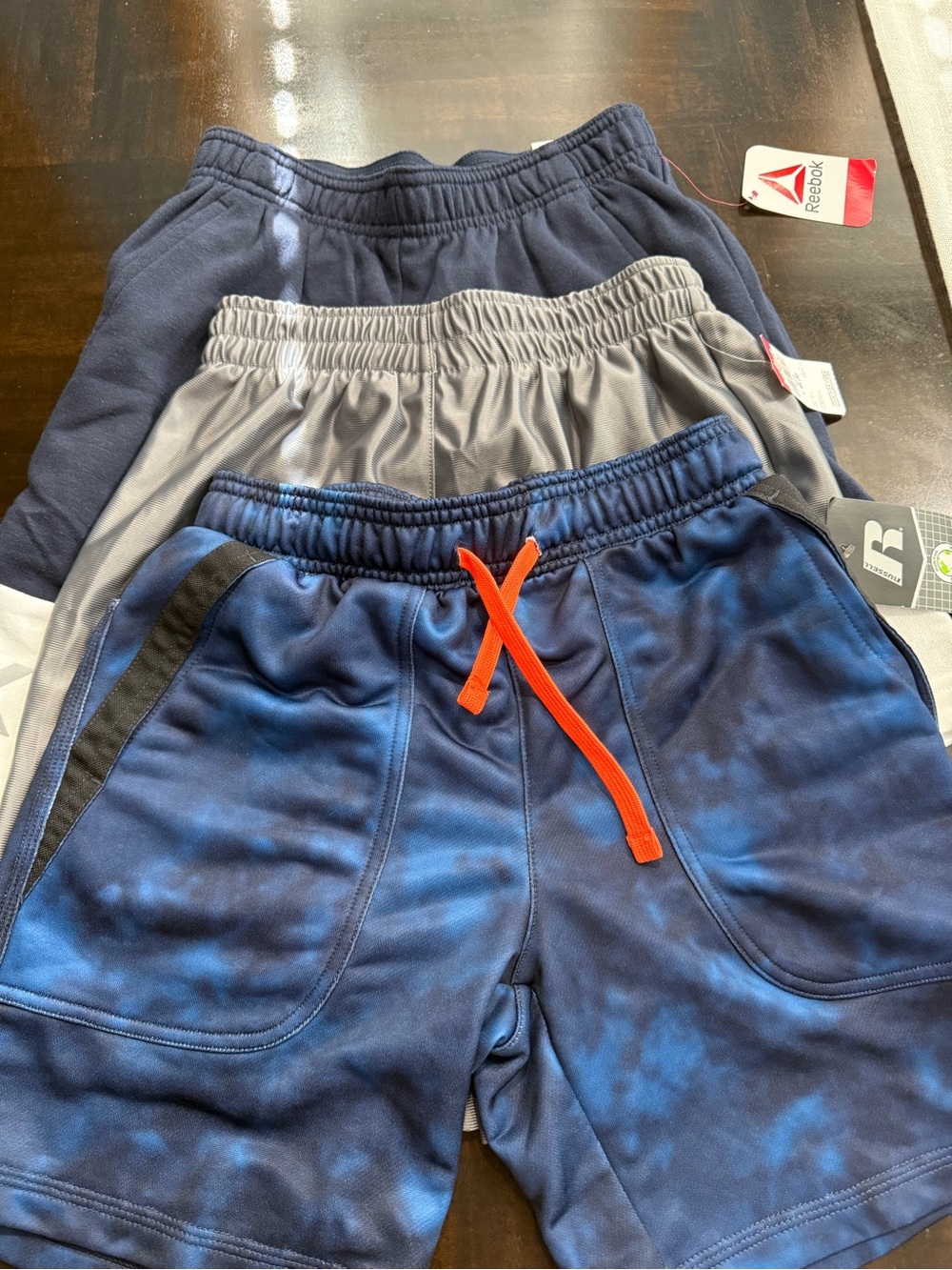 Reebok Boys' Navy, Gray & Blue Athletic Shorts - 3 Pack
